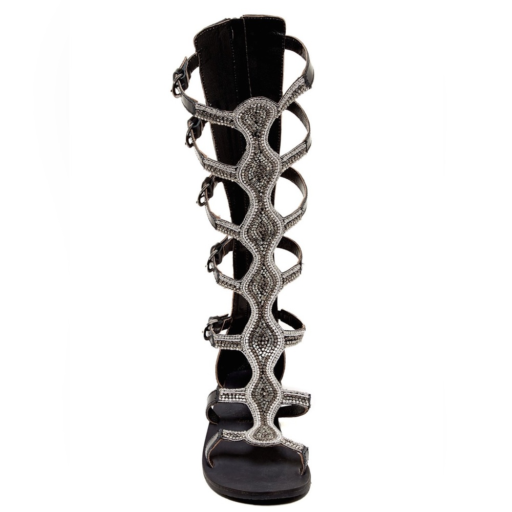 Rebels Velocity High Back Leather Gladiator Beaded Sandals